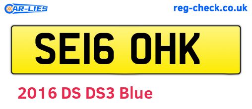 SE16OHK are the vehicle registration plates.