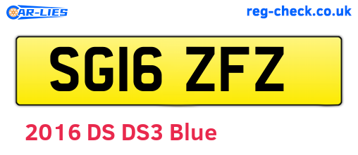 SG16ZFZ are the vehicle registration plates.