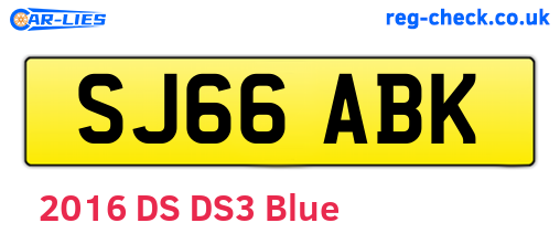 SJ66ABK are the vehicle registration plates.