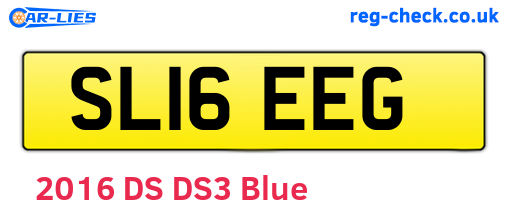 SL16EEG are the vehicle registration plates.