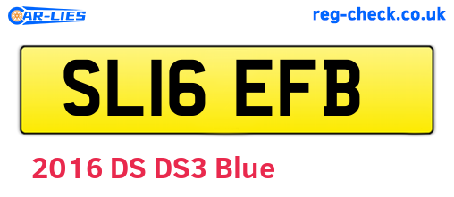 SL16EFB are the vehicle registration plates.