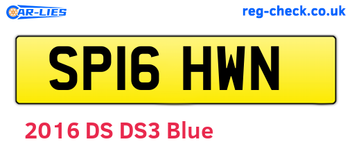 SP16HWN are the vehicle registration plates.