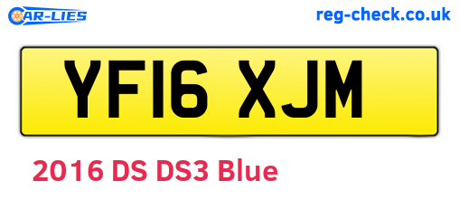 YF16XJM are the vehicle registration plates.