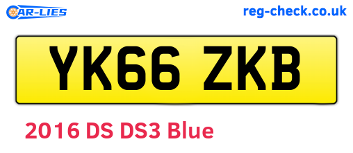 YK66ZKB are the vehicle registration plates.