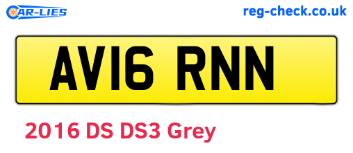 AV16RNN are the vehicle registration plates.