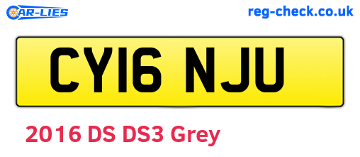 CY16NJU are the vehicle registration plates.