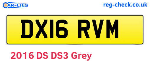 DX16RVM are the vehicle registration plates.