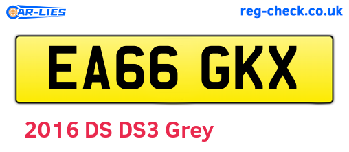 EA66GKX are the vehicle registration plates.