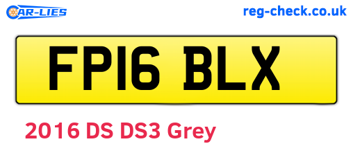 FP16BLX are the vehicle registration plates.