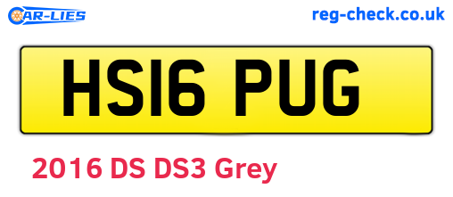 HS16PUG are the vehicle registration plates.