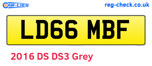 LD66MBF are the vehicle registration plates.