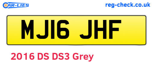 MJ16JHF are the vehicle registration plates.