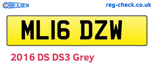 ML16DZW are the vehicle registration plates.