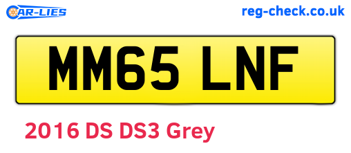 MM65LNF are the vehicle registration plates.