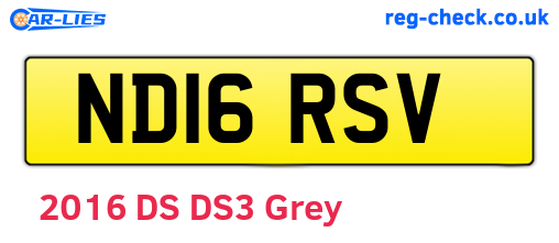 ND16RSV are the vehicle registration plates.