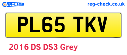 PL65TKV are the vehicle registration plates.