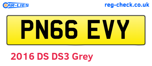 PN66EVY are the vehicle registration plates.
