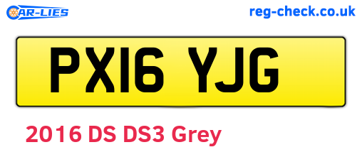 PX16YJG are the vehicle registration plates.