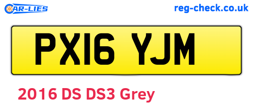 PX16YJM are the vehicle registration plates.