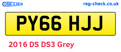 PY66HJJ are the vehicle registration plates.