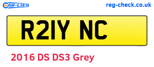 R21YNC are the vehicle registration plates.