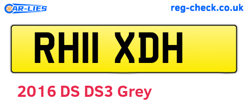 RH11XDH are the vehicle registration plates.