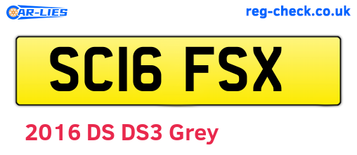 SC16FSX are the vehicle registration plates.