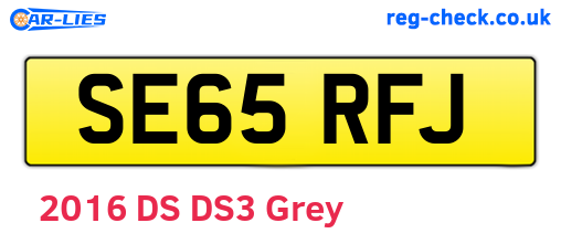 SE65RFJ are the vehicle registration plates.