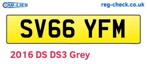 SV66YFM are the vehicle registration plates.