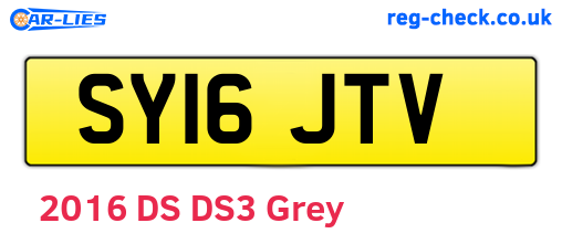 SY16JTV are the vehicle registration plates.