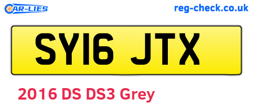 SY16JTX are the vehicle registration plates.