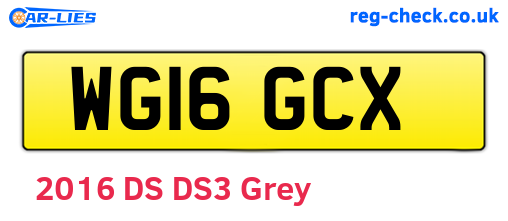 WG16GCX are the vehicle registration plates.
