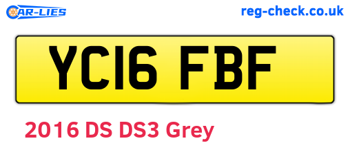 YC16FBF are the vehicle registration plates.