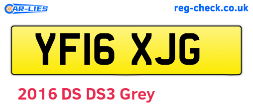 YF16XJG are the vehicle registration plates.
