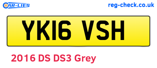 YK16VSH are the vehicle registration plates.