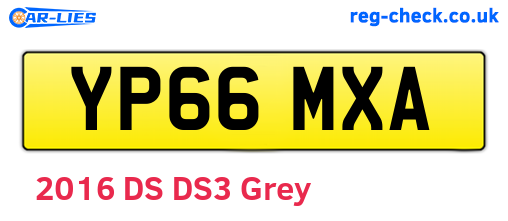 YP66MXA are the vehicle registration plates.