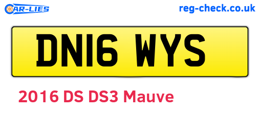 DN16WYS are the vehicle registration plates.
