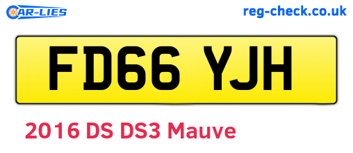 FD66YJH are the vehicle registration plates.