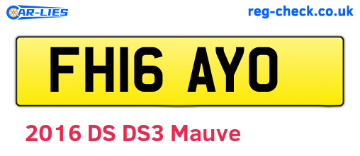 FH16AYO are the vehicle registration plates.