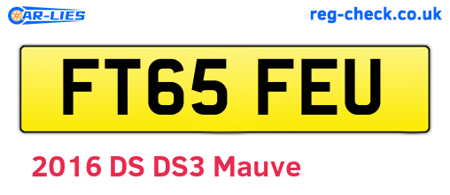 FT65FEU are the vehicle registration plates.