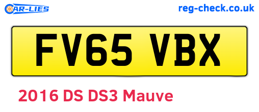 FV65VBX are the vehicle registration plates.