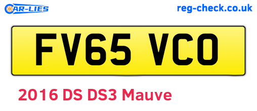 FV65VCO are the vehicle registration plates.