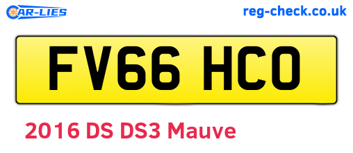 FV66HCO are the vehicle registration plates.