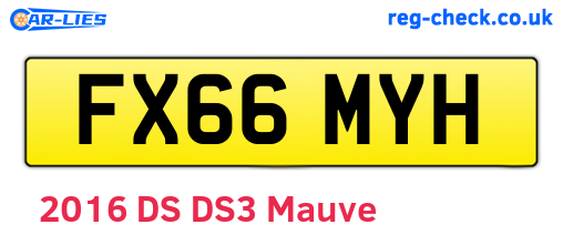FX66MYH are the vehicle registration plates.