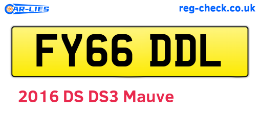 FY66DDL are the vehicle registration plates.