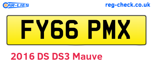 FY66PMX are the vehicle registration plates.
