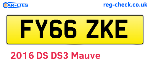 FY66ZKE are the vehicle registration plates.