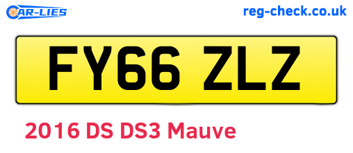 FY66ZLZ are the vehicle registration plates.