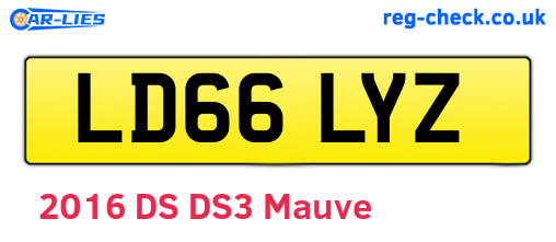 LD66LYZ are the vehicle registration plates.