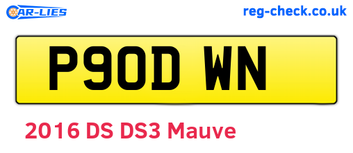 P90DWN are the vehicle registration plates.